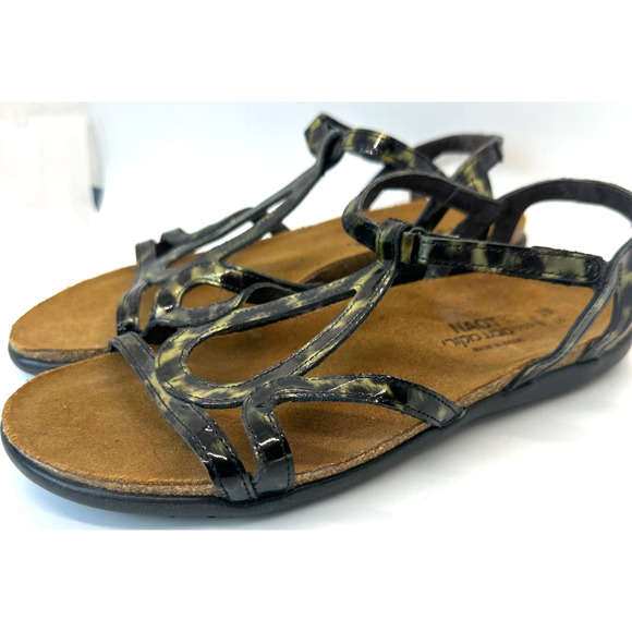 Naot Dorith Women Gladiator Sandal US 8 Leopard‎ Suede Leather Hook & Loop Strap - Picture 3 of 16